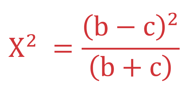Formula for calculating Chi-squared for McNemar Test