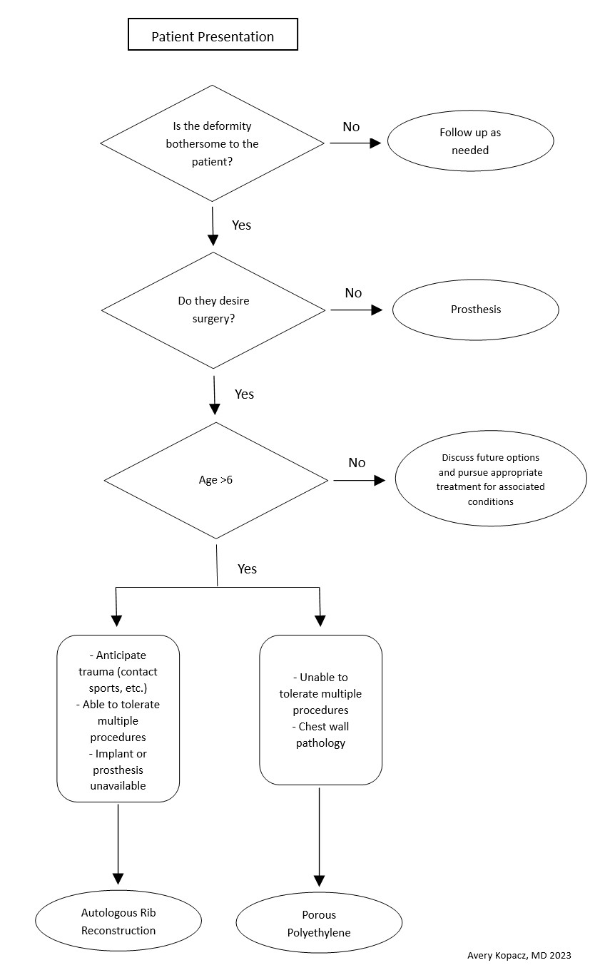 <p>Microtia Decision-Making Flowsheet. This diagram shows the ear microtia management algorithm.</p>