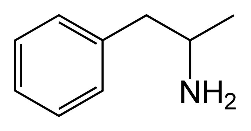 Structure of amphetamine.