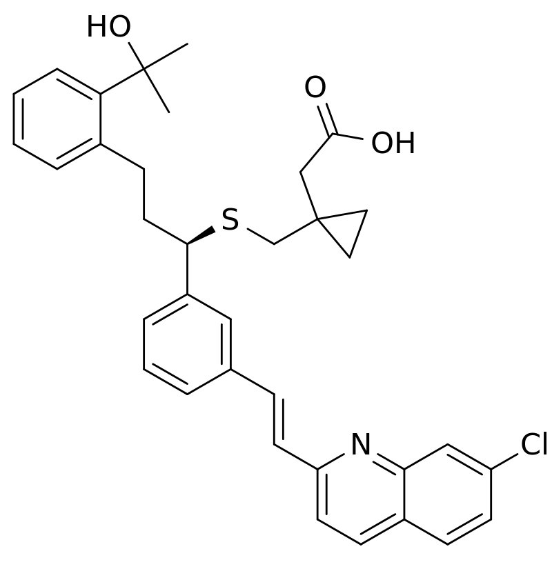 Structural formula of montelukast