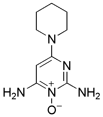 Skeletal formula of Minoxidil